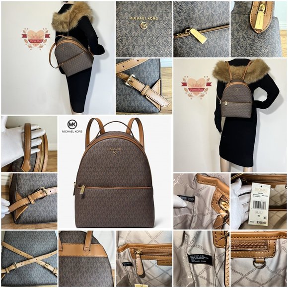 ?Michael Kors Logo-Print Coated Canvas Backpack?